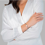Textil-Armband HERZ grau/silber