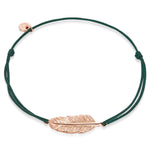 Textil-Armband FEDER grün/roségold