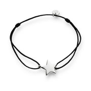 Textil Armband schwarz Stern silber