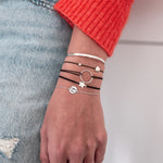 Textil Armband schwarz Stern silber