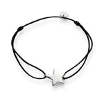 Textil Armband schwarz Stern silber