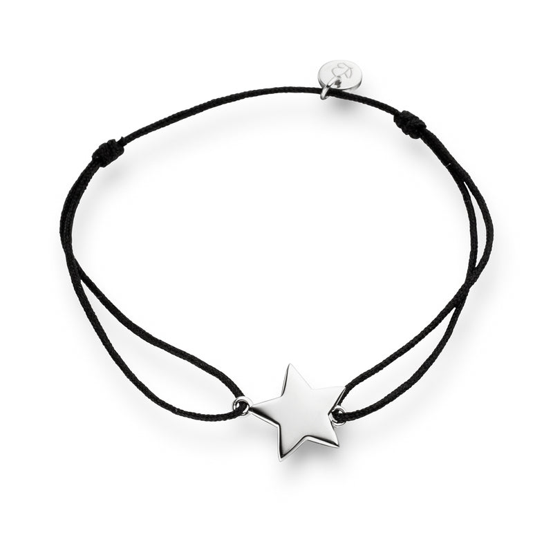 Textil Armband schwarz Stern silber