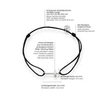 Textil Armband schwarz Kreuz silber