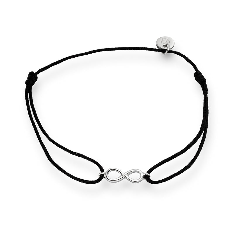Textil Armband schwarz Infinity silber