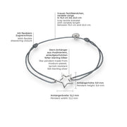 Textil Armband grau Stern silber