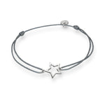 Textil Armband grau Stern silber
