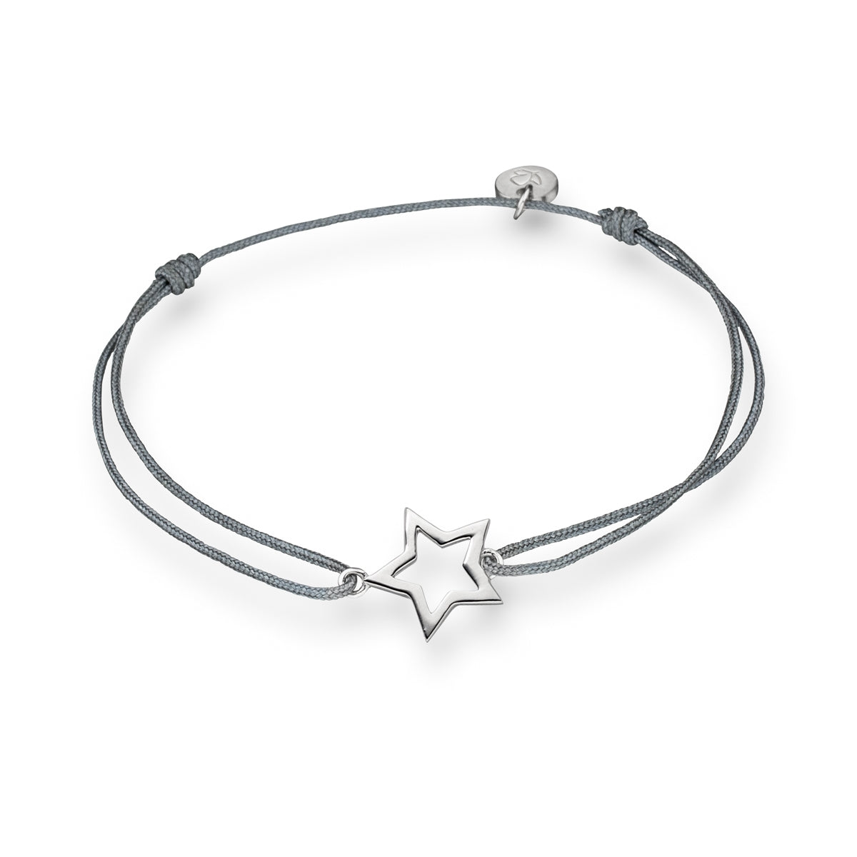 Textil Armband grau Stern silber