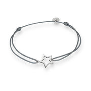 Textil Armband grau Stern silber