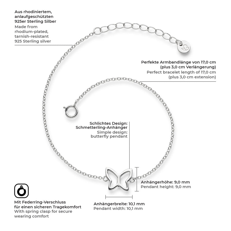 Schmetterling Armband silber