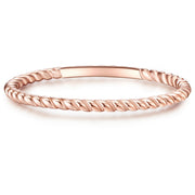 Schmaler Ring roségold gedreht