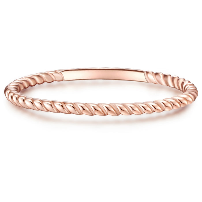 Schmaler Ring roségold gedreht aus 925er Silber rosévergoldet