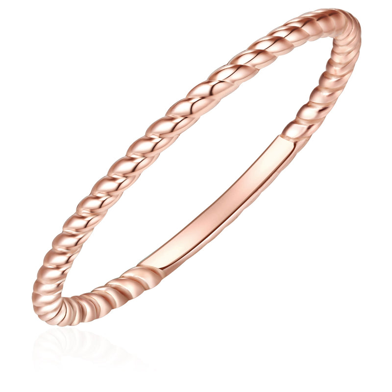 Schmaler Ring roségold gedreht