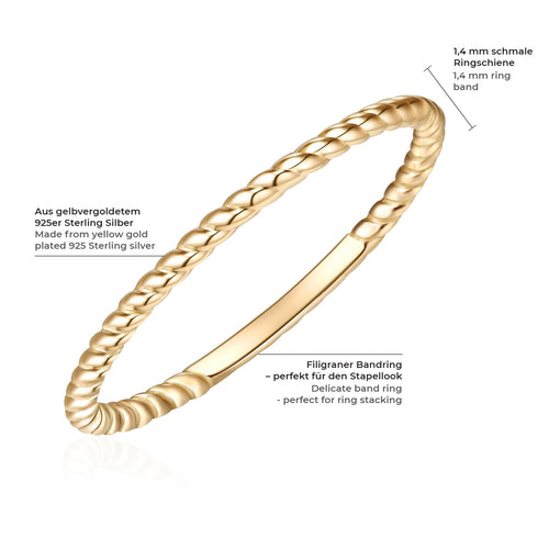Schmaler Ring gold gedreht
