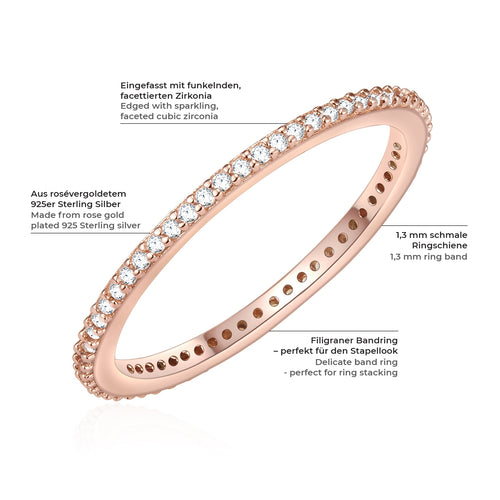 Steck Ring Zirkonia roségold