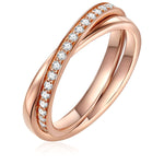 Wickel-Ring mit Zirkonia roségold