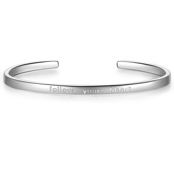 Armreif silber follow your heart
