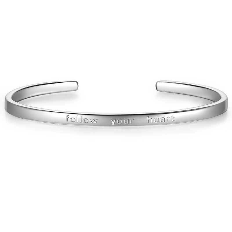 Armreif silber follow your heart