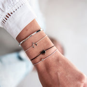 Textil Armband grau Stern silber