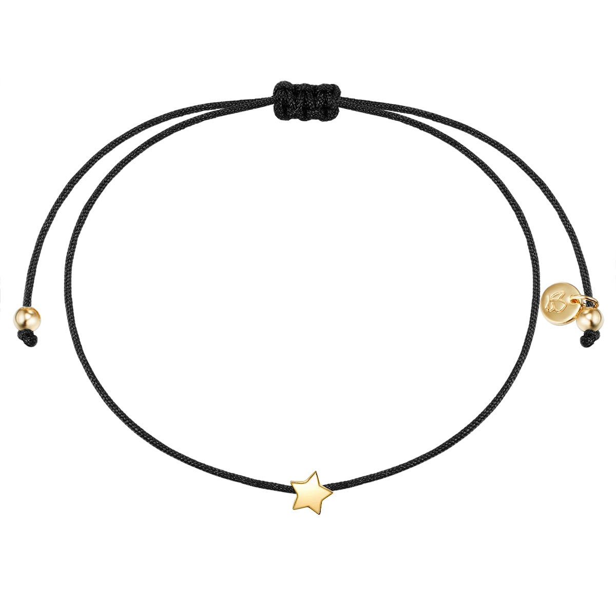Textil Armband schwarz Stern gelbgold