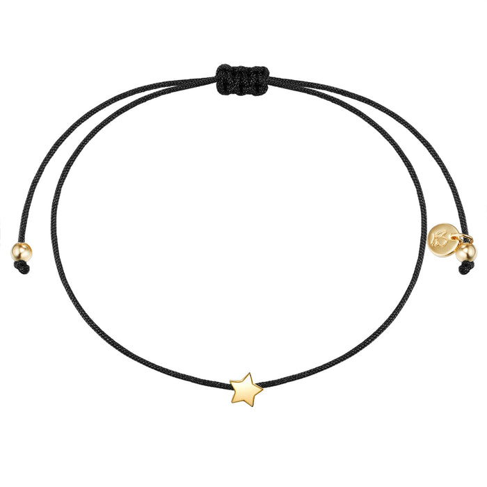 Textil Armband schwarz Stern gelbgold