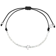 Textilarmband Palme silber