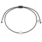 Textil Armband schwarz Ananas silber