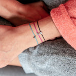 Textil Armband schwarz Muschel silber