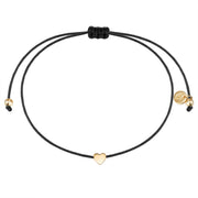 Textil Armband schwarz Herz gelbgold