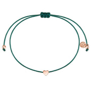 Textil Armband grün Herz roségold