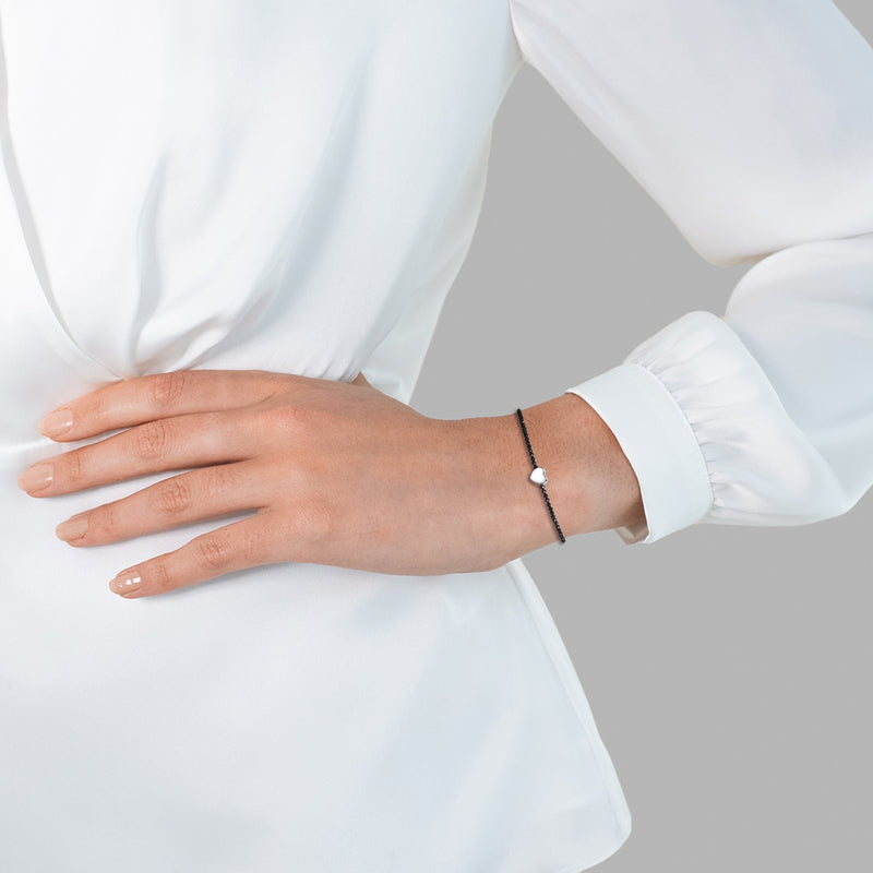 Textil Armband Spinell Herz