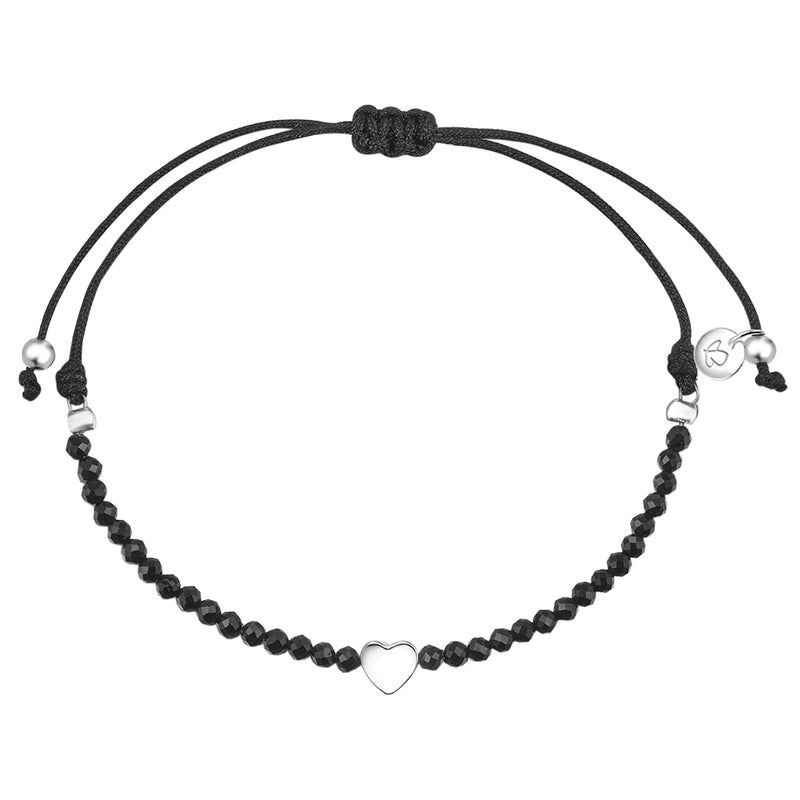 Textil Armband Spinell Herz