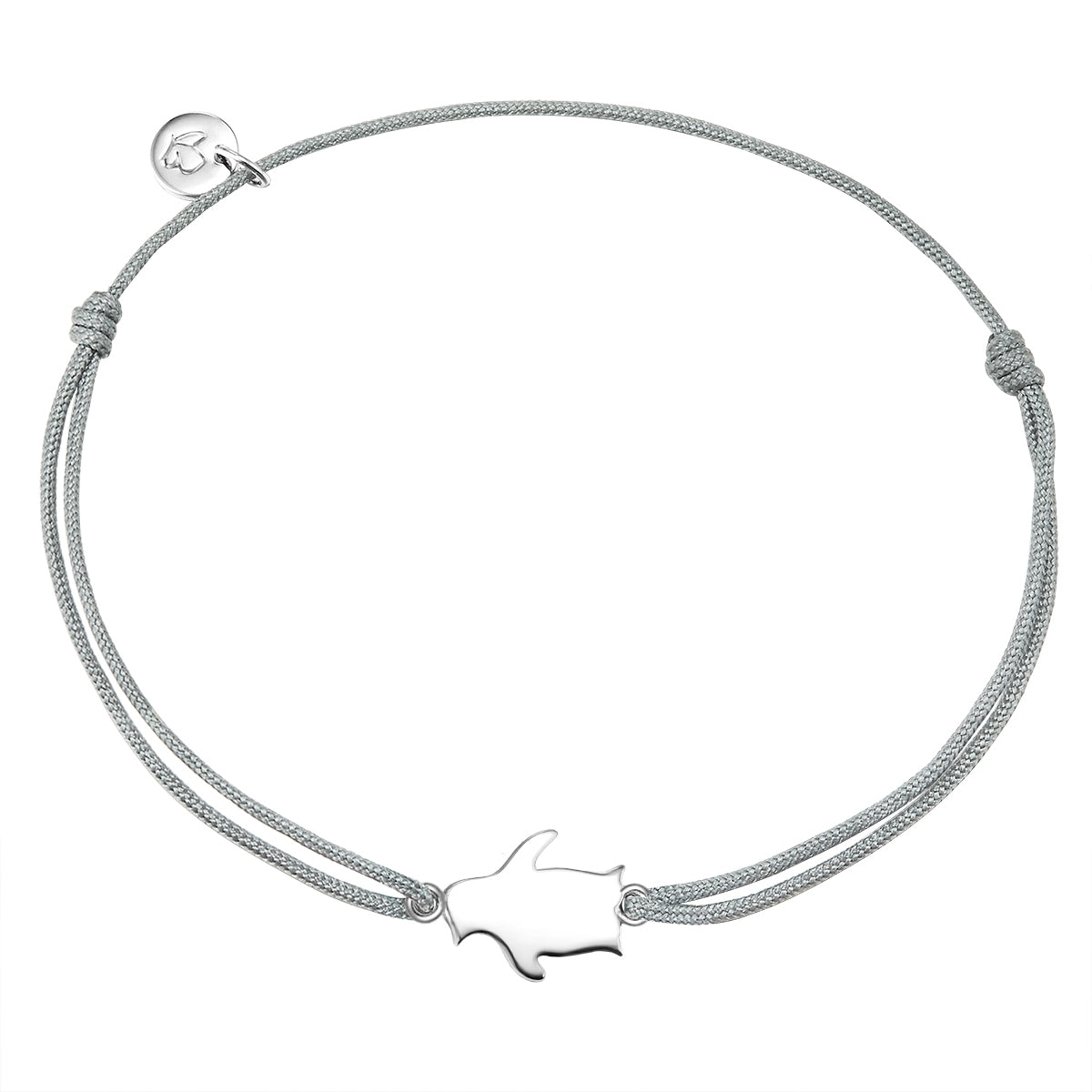 Textil Armband grau Pinguin silber