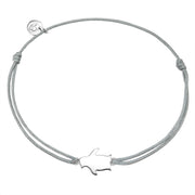 Textil Armband grau Pinguin silber