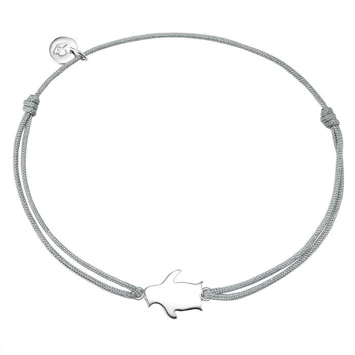 Textil Armband grau Pinguin silber