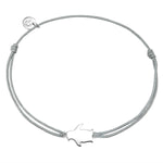 Textil Armband grau Pinguin silber