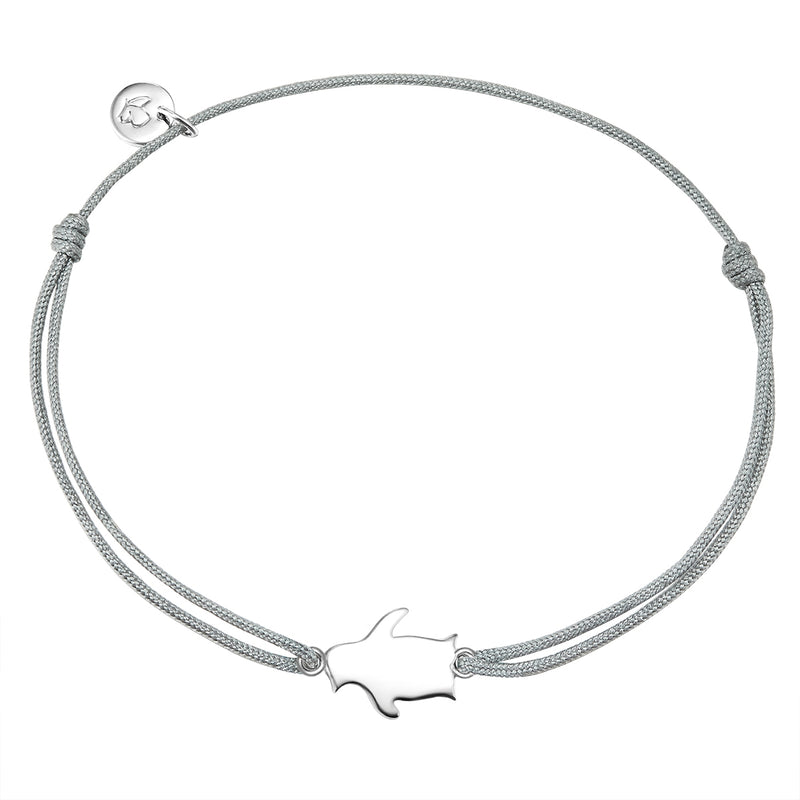 Textil Armband grau Pinguin silber