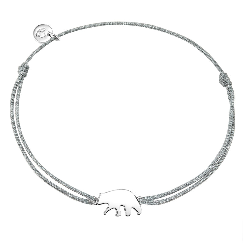Textil Armband grau Eisbär silber