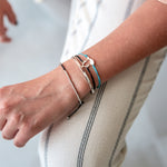 Textil Armband türkis Wal silber