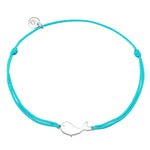 Textil Armband türkis Wal silber