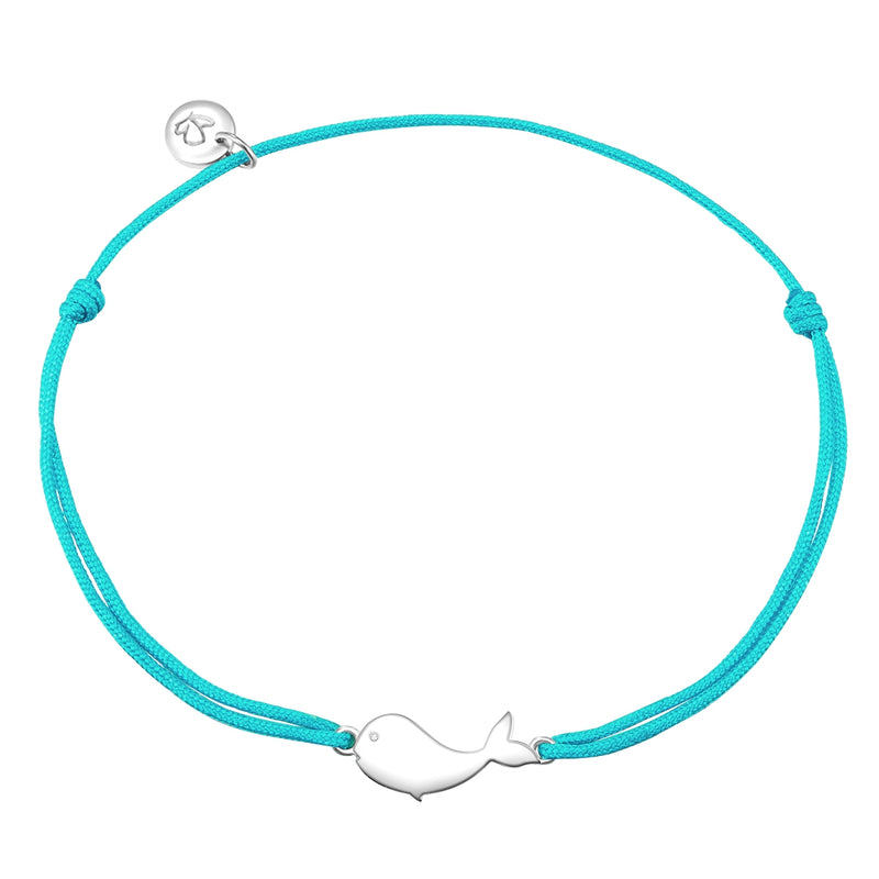 Textil Armband türkis Wal silber