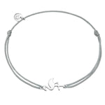 Textil Armband grau Flamingo silber
