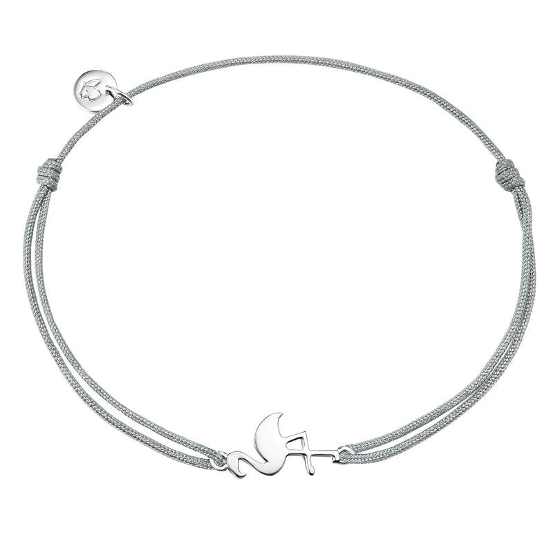 Textil Armband grau Flamingo silber