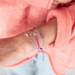 Textil Armband pink Flamingo silber