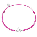 Textil Armband pink Flamingo silber