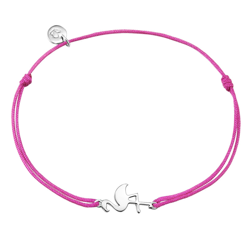 Textil Armband pink Flamingo silber
