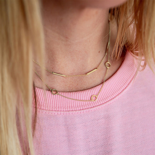 Silberkette in gold mit Stäbchen