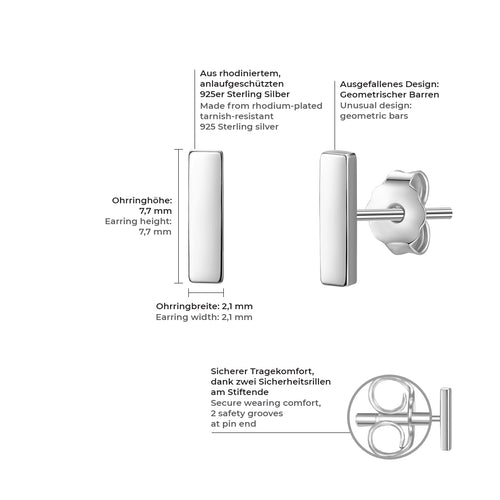 Ohrstecker silber Stäbchen
