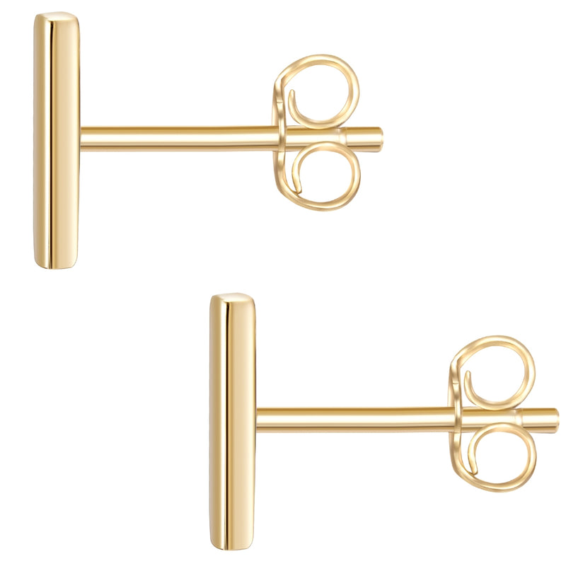 Ohrstecker gold Stäbchen eckig
