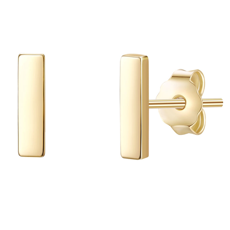 Ohrstecker gold Stäbchen eckig