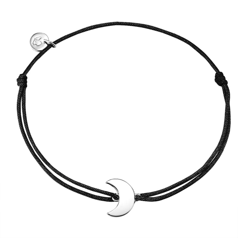 Textil Armband schwarz Mond silber